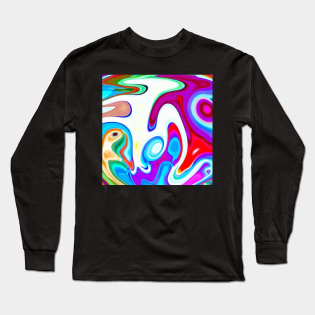 Colorful parrot animal psychedelic design Long Sleeve T-Shirt by Eternal Experience